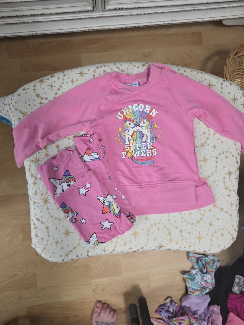 Girls' Pink Bums And Roses My Little Pony Graphic Sweatshirt And Legging Outift